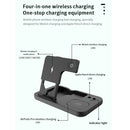 0W01 4 in 1 Multi-function Foldable Fast Charging Wireless Charger Stand for iPhone & Apple Pencil & iWatch & AirPods(Black)