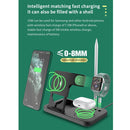 0W01 4 in 1 Multi-function Foldable Fast Charging Wireless Charger Stand for iPhone & Apple Pencil & iWatch & AirPods(Black)