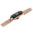 For Xiaomi Mi Band 6 / 5 Seven-beads Stainless Steel Watch Band(Rose Gold)