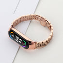 For Xiaomi Mi Band 6 / 5 Seven-beads Stainless Steel Watch Band(Rose Gold)
