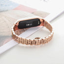 For Xiaomi Mi Band 6 / 5 Seven-beads Stainless Steel Watch Band(Rose Gold)