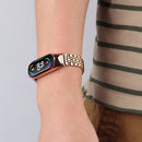 For Xiaomi Mi Band 6 / 5 Seven-beads Stainless Steel Watch Band(Rose Gold)