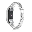 For Xiaomi Mi Band 6 / 5 Three-beads Diamond Steel Watch Band(Silver)