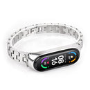 For Xiaomi Mi Band 6 / 5 Three-beads Diamond Steel Watch Band(Silver)