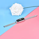 For Xiaomi Mi Band 6 / 5 Three-beads Diamond Steel Watch Band(Silver)