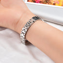 For Xiaomi Mi Band 6 / 5 Three-beads Diamond Steel Watch Band(Silver)