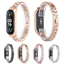 For Xiaomi Mi Band 6 / 5 Three-beads Diamond Steel Watch Band(Silver)