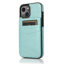 Solid Color PC + TPU Protective Case with Holder & Card Slots For iPhone 13(Green)