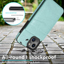 Solid Color PC + TPU Protective Case with Holder & Card Slots For iPhone 13(Green)