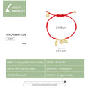 S925 Sterling Silver Lucky Symbol Red Rope Bracelet Women Jewelry
