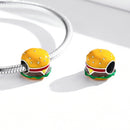 S925 Sterling Silver Delicious Burger Beads DIY Bracelet Necklace Accessories