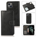 Retro 2 in 1 Detachable Magnetic Horizontal Flip TPU + PU Leather Case with Holder & Card Slots & Photo Frame & Wallet For iPhone 13(Black)