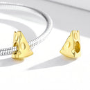 S925 Sterling Silver Golden Cheese Beads DIY Bracelet Necklace Accessories