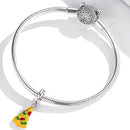 S925 Sterling Silver Delicious Pizza Beads DIY Bracelet Necklace Accessories