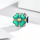 S925 Sterling Silver Lucky Clover Beads DIY Bracelet Necklace Accessories
