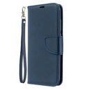 For Xiaomi Redmi 8A Lambskin Texture Pure Color Horizontal Flip PU Leather Case with Holder & Card Slots & Wallet & Lanyard(Blue)