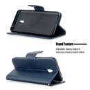 For Xiaomi Redmi 8A Lambskin Texture Pure Color Horizontal Flip PU Leather Case with Holder & Card Slots & Wallet & Lanyard(Blue)