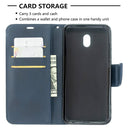 For Xiaomi Redmi 8A Lambskin Texture Pure Color Horizontal Flip PU Leather Case with Holder & Card Slots & Wallet & Lanyard(Blue)