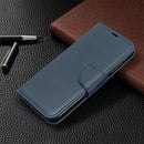 For Xiaomi Redmi 8A Lambskin Texture Pure Color Horizontal Flip PU Leather Case with Holder & Card Slots & Wallet & Lanyard(Blue)