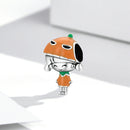 S925 Sterling Silver Smiling Pumpkin Girl Beads DIY Bracelet Necklace Accessories