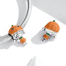 S925 Sterling Silver Smiling Pumpkin Girl Beads DIY Bracelet Necklace Accessories