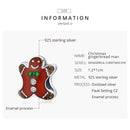 S925 Sterling Silver Christmas Gingerbread Man Beads DIY Bracelet Necklace Accessories