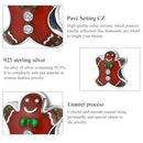 S925 Sterling Silver Christmas Gingerbread Man Beads DIY Bracelet Necklace Accessories