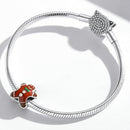 S925 Sterling Silver Christmas Gingerbread Man Beads DIY Bracelet Necklace Accessories