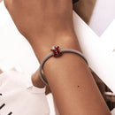 S925 Sterling Silver Christmas Gingerbread Man Beads DIY Bracelet Necklace Accessories