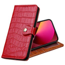 Crocodile Texture Horizontal Flip Top Layer Cowhide Leather Case with Holder & Card Slots & Wallet & Photo Frame For iPhone 13(Red)