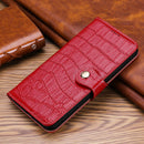 Crocodile Texture Horizontal Flip Top Layer Cowhide Leather Case with Holder & Card Slots & Wallet & Photo Frame For iPhone 13(Red)