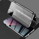 Four-corner Shockproof Anti-peeping Magnetic Metal Frame Double-sided Tempered Glass Case For iPhone 13(Black)