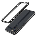 Aurora Series Lens Protector + Metal Frame Protective Case For iPhone 13(Black Silver)