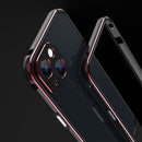 Aurora Series Lens Protector + Metal Frame Protective Case For iPhone 13(Black Silver)