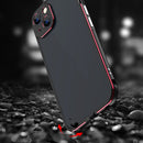 Aurora Series Lens Protector + Metal Frame Protective Case For iPhone 13(Black Silver)
