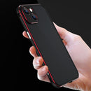 Aurora Series Lens Protector + Metal Frame Protective Case For iPhone 13(Black Silver)
