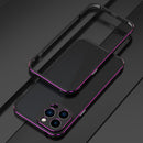 Aurora Series Lens Protector + Metal Frame Protective Case For iPhone 13 Pro Max(Black Purple)