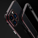 Aurora Series Lens Protector + Metal Frame Protective Case For iPhone 13 Pro Max(Black Purple)