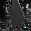 Aurora Series Lens Protector + Metal Frame Protective Case For iPhone 13 Pro Max(Black Purple)