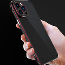 Aurora Series Lens Protector + Metal Frame Protective Case For iPhone 13 Pro Max(Black Purple)