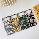 For Samsung Galaxy Z Flip3 5G Small Floral Shockproof PC + Water Paste Protective Case(Flower Bush Green Leaves)