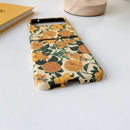For Samsung Galaxy Z Flip3 5G Small Floral Shockproof PC + Water Paste Protective Case(Flower Bush Green Leaves)