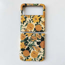 For Samsung Galaxy Z Flip3 5G Small Floral Shockproof PC + Water Paste Protective Case(Yellow Chrysanthemum)