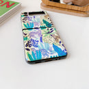 For Samsung Galaxy Z Flip3 5G IMD All-inclusive Blu-ray Soft Edge Protective Case(Red-crowned Crane Tiger)