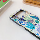 For Samsung Galaxy Z Flip3 5G IMD All-inclusive Blu-ray Soft Edge Protective Case(Red-crowned Crane Tiger)