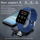 MX7 1.69 inch IPS Touch Screen IP68 Waterproof Smart Watch, Support Sleep Monitoring / Heart Rate Monitoring / Bluetooth Call / Body Temperature Monitoring(Blue)