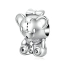 S925 Sterling Silver Navy Bear Beads DIY Bracelet Necklace Accessories
