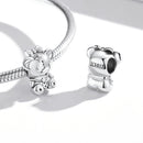 S925 Sterling Silver Navy Bear Beads DIY Bracelet Necklace Accessories