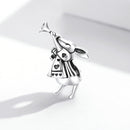 S925 Sterling Silver Playful Rabbit Beads DIY Bracelet Necklace Accessories