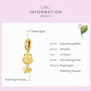 S925 Sterling Silver Small Goldfish Pendant DIY Bracelet Necklace Accessories